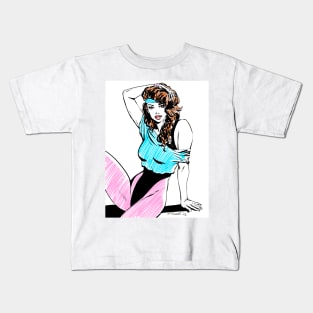 80´s Aerobics Girl Kids T-Shirt